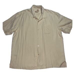 Tommy Bahama Shirt Men’s Size XL Yellow Original Fit Short Sleeve 100% Silk Camp